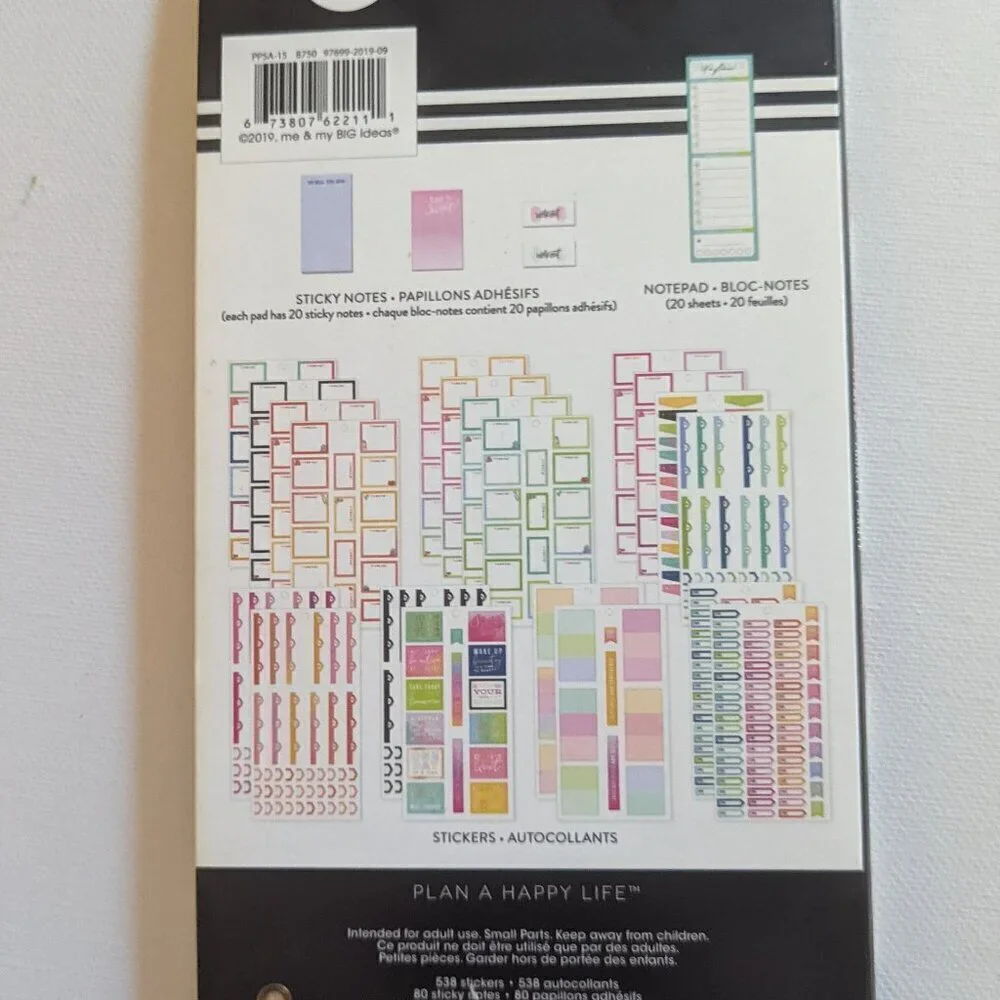 NWT Sweat Smile Repeat 638 Happy Planner Accessory Pack Stickers Fitness Workout
